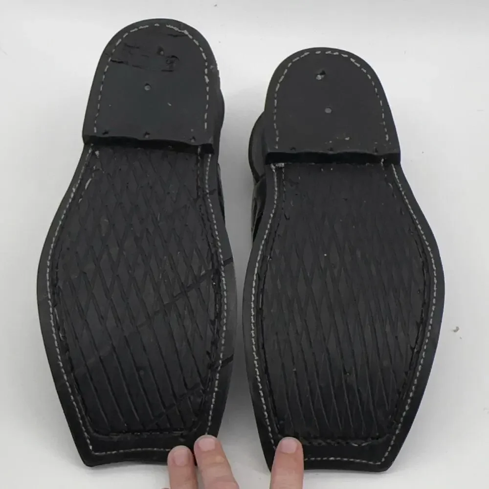 GUL Handcrafted Black Leather Peshawari Chappal Sandals Men’s Size 9 Buckle
